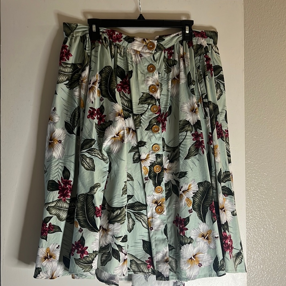 Hell Bunny Tiki Hawaiian Circle Skirt